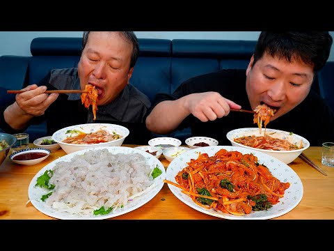 싱싱한 제철 도다리회와 참가자미 밀치로 직접 만든 물회에 비빔회까지 3 kinds of raw fish