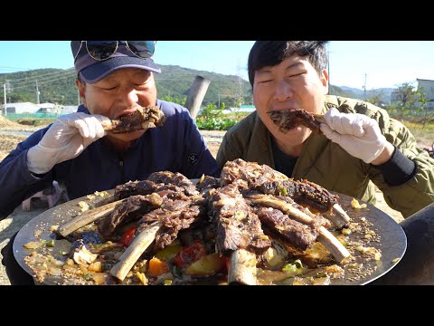 골프채 모양의 대왕 갈비찜 먹방 Galbi Jjim Big size Braised Beef Ribs 요리
