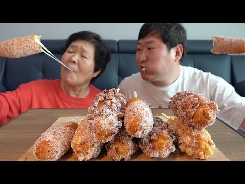 쭉쭉 늘어나는 치즈 명랑핫도그 Myungrang Hotdogs 먹방 Mukbang eating show