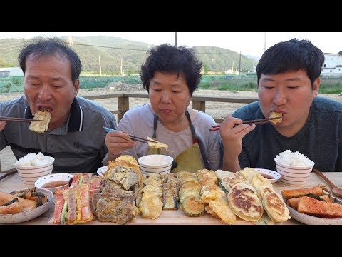 다양한 10가지 모듬전 Assorted jeon korean pancake 요리 먹방 Mukbang
