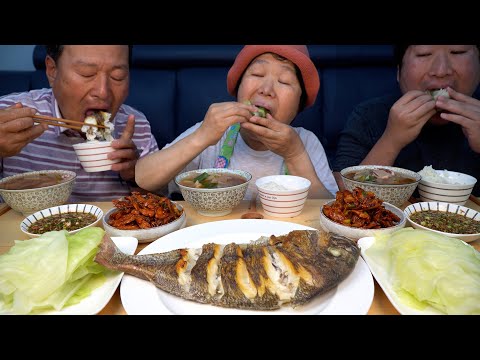 밥도둑 오징어 요리와 참돔구이 Grilled Sea bream Squid soup Seasoned