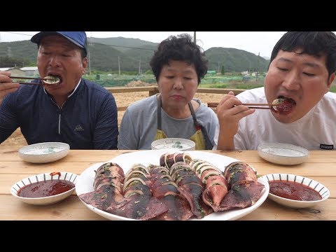 속 꽉 채운 오징어순대 Stuffed Squid 요리 먹방 Mukbang eating show