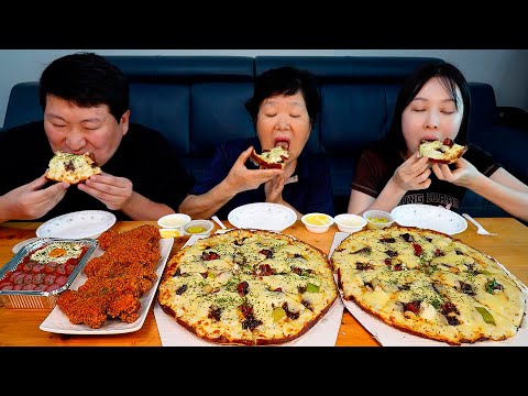어머니 피자 먹방 왔습니다 어디까지 치즈가 청년피자 메가모짜치즈디쉬 Mother s Pizza