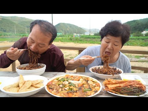 쓱쓱 비벼 먹는 간짜장과 팔보채 Jjajangmyeon Palbochae 먹방 Mukbang eating