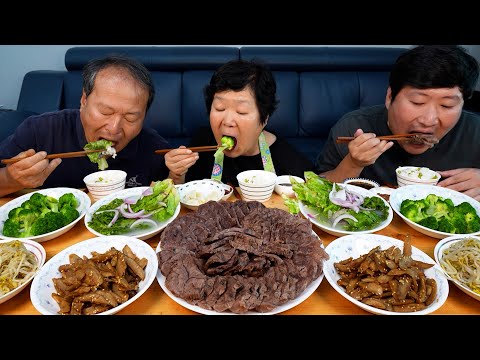 직접 재배한 상추로 만든 상추 물김치와 사태수육 우엉조림 집밥 한 상 Lettuce watery