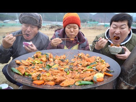 양념한 닭을 물에 졸여 맛있게 요리한 닭조림 Boiled Chicken 요리 먹방 Mukbang