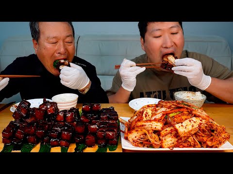 동파육을 집에서 직접 맛있는 겉절이와 함께 먹방 Dongpayuk Fried Pork Belly in