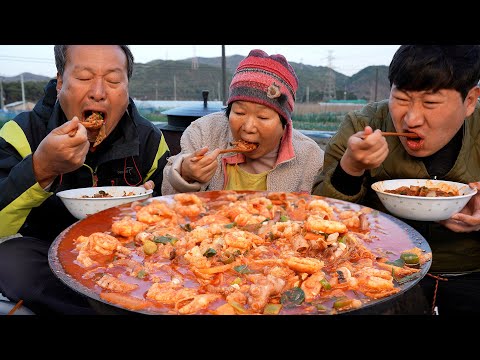 낙곱새 대창 곱창에 낙지 새우 넣은 솥뚜껑 낙곱새 먹방 Nak Gop Sae 요리 먹방 Mukbang