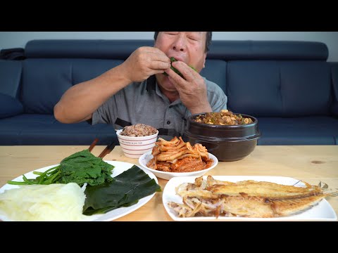 밥도둑 강된장에 옥돔구이로 쌈밥 먹방 Soybean Paste Sauce Grilled Sea bream