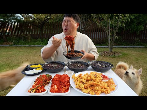 새집 먹방엔 짜장면이지 화끈하게 매운 실비김치에 짜장면 탕수육까지 Jjajamyeon Hot spicy