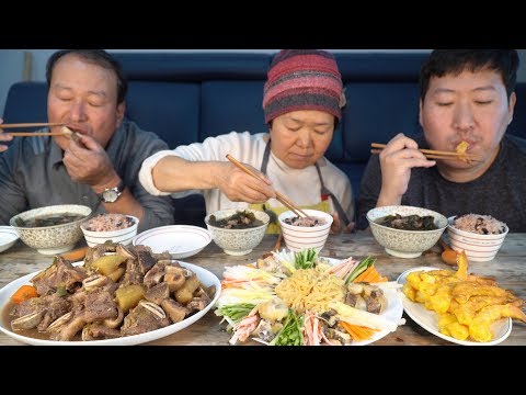 정성 한가득한 집밥 요리들 갈비찜 해파리냉채 새우전 미역국까지 요리 먹방 Mukbang eating show