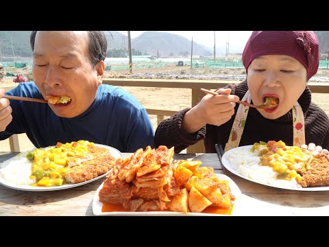 바삭한 돈까스와 카레의 조합 카레돈까스 Pork Cutlet with Curry 요리 먹방 Mukbang