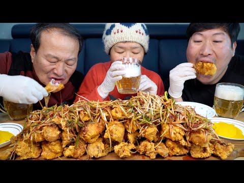파닭 가마솥 치킨에 매콤한 파채 가득 맥주까지 한 잔 Fried Chicken with Green