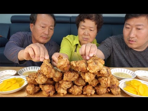 이번엔 가마솥에 직접 튀긴 닭다리 Fried drumsticks 요리 먹방 Mukbang eating