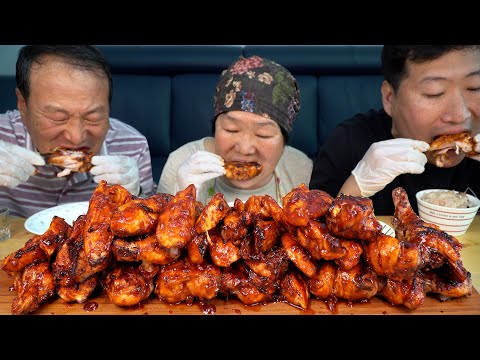 숯불에 직화한 수제 양념 숯불 치킨 구이 Seasoned Charcoal grilled Chicken 요리