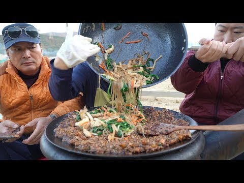 잡채밥 짜장밥 둘 다 있는 잡채짜장밥 Jjajang sauce rice with japchae 요리 먹방