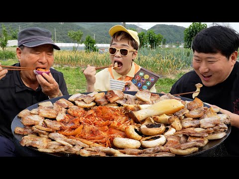 가수 머쉬베놈 MUSHVENOM 님이 저희집에 솥뚜껑 버섯 삼겹 전골 을 드시러 오셨습니다 Mushroom
