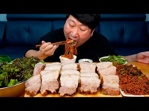 큼직 하게 썬 보쌈에 직접 만든 맛있는 막국수 먹방 Bossam Makguksu 요리 먹방 Mukbang