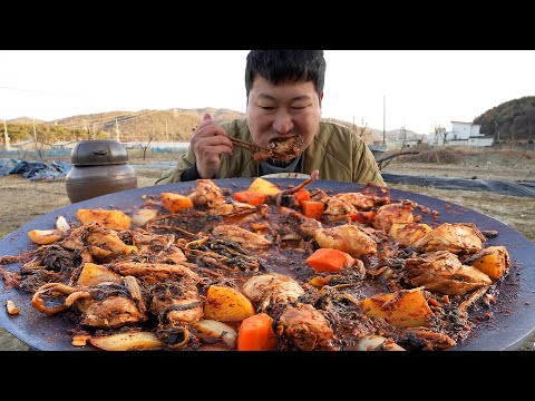 시래기닭볶음탕 고추장 말고 된장 잘 말린 시래기로 밥도둑 닭볶음탕 Braised Chicken with