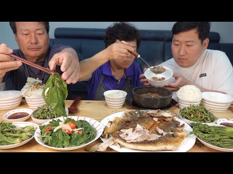 밥도둑 반찬들로 집밥 콩잎물김치 임연수구이 요리 먹방 Mukbang eating show