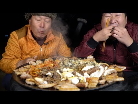 제철인 굴과 고사리 버섯 김치 듬뿍넣어 삼겹살 먹방 Samgyeopsal with Oyster 요리 먹방