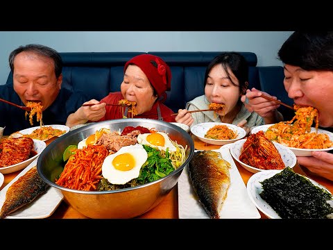 참치비빔밥 직접 만든 다양한 야채들과 참치 넣은 맛있는 비빔밥 Tuna Bibimbap 요리 먹방