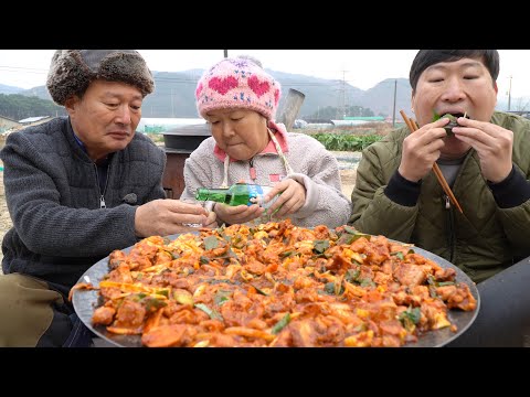 싱싱한 꼼장어를 숯불초벌해서 구운 양념 꼼장어 구이 Seasoned Grilled Eel 요리 먹방