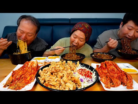 간만에 먹는 중식 간짜장 짬뽕 탕수육에 맛있는 김장 김치까지 Jjajangmyeon Jjamppong
