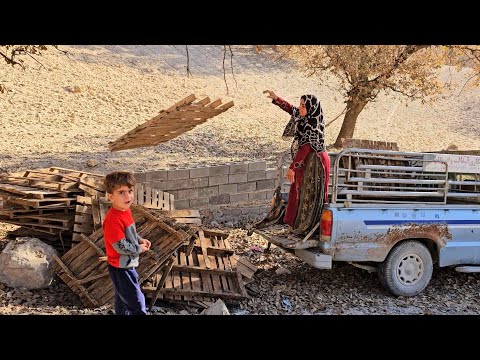 The art of nomadic women making the roof of the hut with