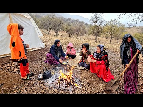 A difficult rainy day with a nomadic woman