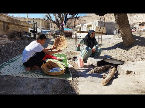 Wise cleaning of sheep by a nomadic woman