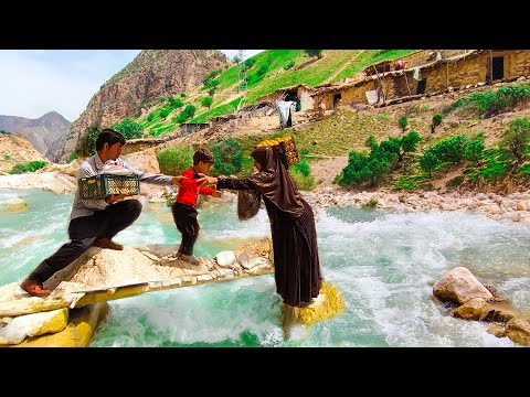 village young woman with her familly visiting her sister in