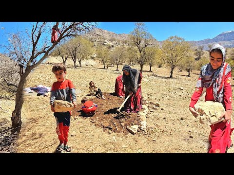 Iranian nomadic life firewood collection