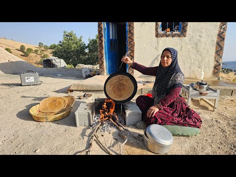 Baking special bread for breakfast nomadic life