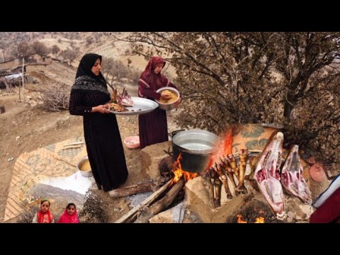 Iranian cooking preparation of wheat breakfast with head