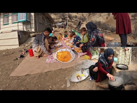 Iranian food cooking pasta Village Life 2022