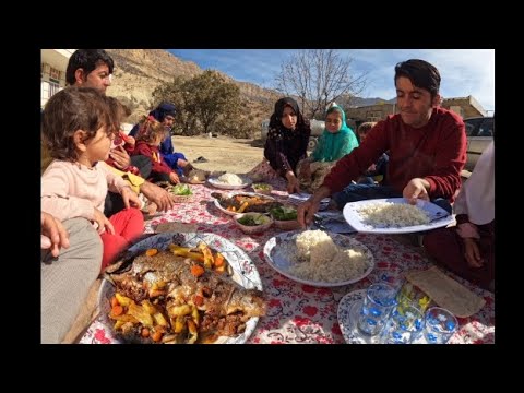 Iranian food cooking stuffed fish