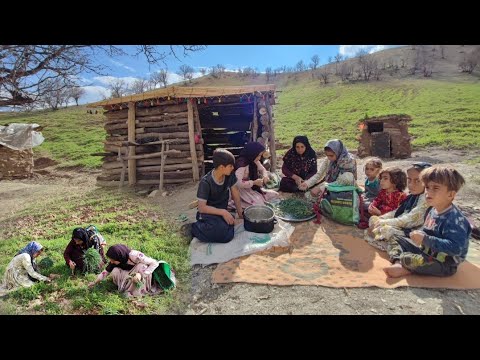 A village family with their children goes on a picnic in