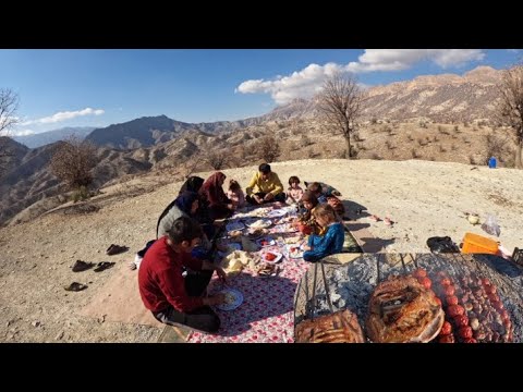 Village life preparing lunch in the heart of nature