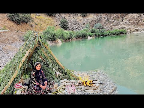 Nomadic Life 13 Year Old Girl Fishing with a Net and