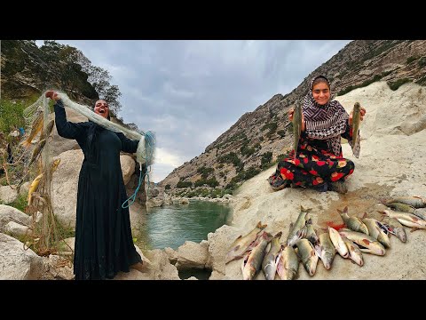 Soghra a Nomadic Mother Fishing in a Raging River to Feed