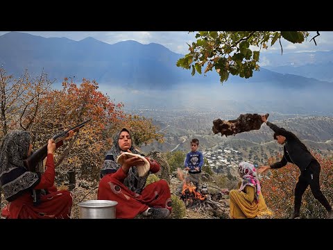 Grazing of sheep by a nomadic family Nomadic life 2023