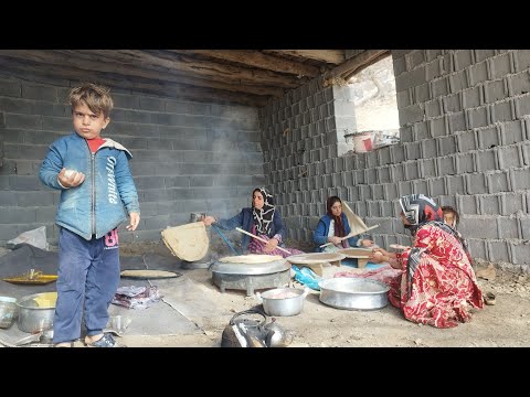 Baking the thinnest bread in the world by a nomadic woman