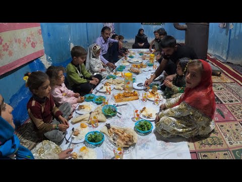 Iranian food making stew and rice dinner Village Life 2022