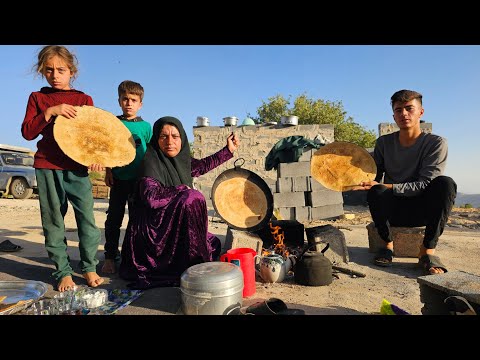 Collecting firewood and baking local bread