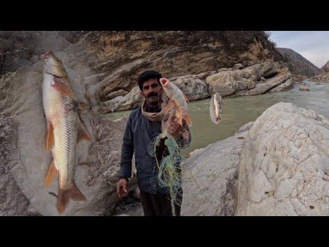 Nomadic life of fishing and grilling fish