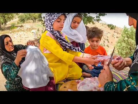 village couple buys food and cloths for their children by