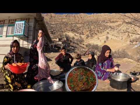 Cooking Stuffed Goat Village and Nomad life 2023