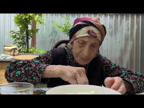 Grandma Making Traditional Turkish Yaglama A Huge Tray of