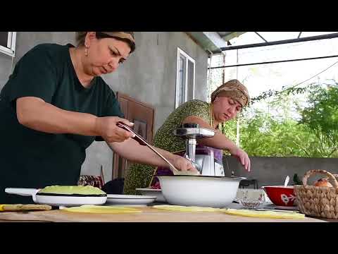 Azerbaijan Food Recipes Making Delicious Blinchik from Meat